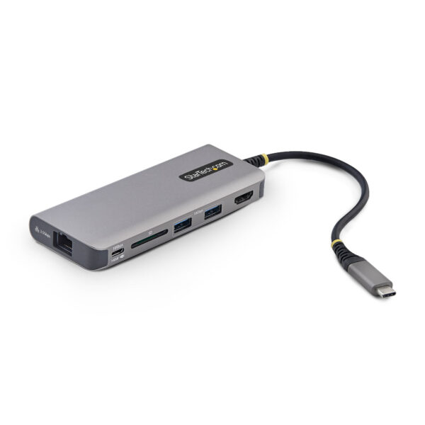 Adaptador Multipuertos USB-C a HDMI - PD 140W - Hub Ladrón USB de 3 Puertos - 4K 60Hz - Ranura para Tarjetas SD - Mini Docking Station Tipo C - Red Ethernet de 2,5Gb - Para MacBook