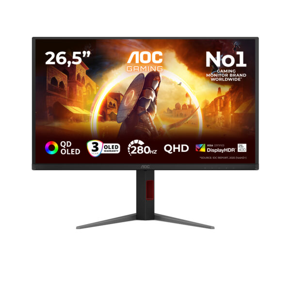 G4 Q27G4ZD pantalla para PC 67,3 cm (26.5") 2560 x 1440 Pixeles Quad HD QD-OLED Negro, Rojo